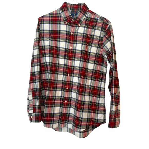 Ralph Lauren men's red plaid oxford classic fit button down Size M - Picture 2 of 6
